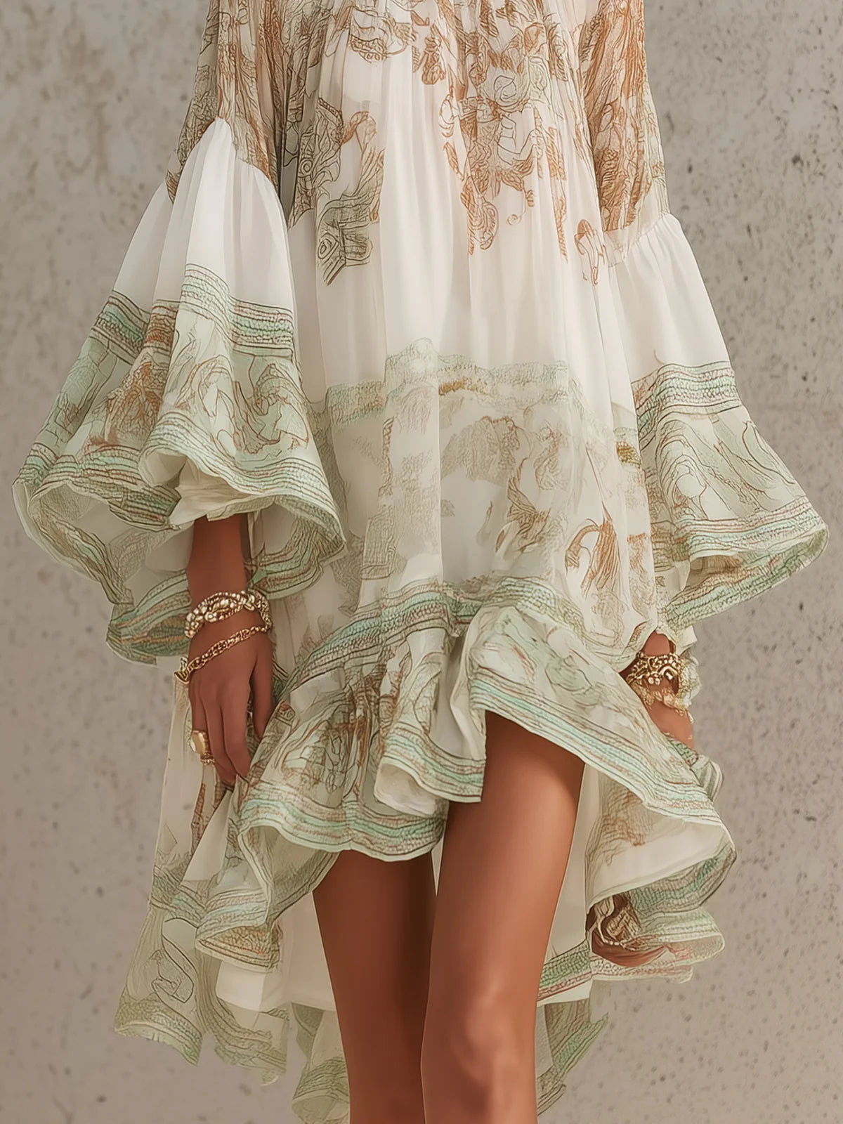 NINA | ORIENTAL-PRINT MINI DRESS