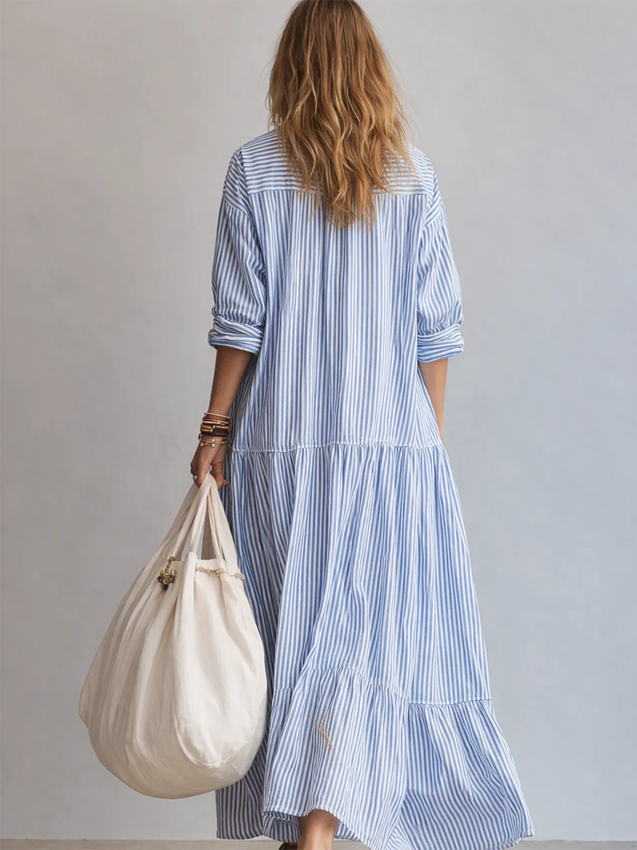 TALIA | STRIPED MAXI SHIRT DRESS