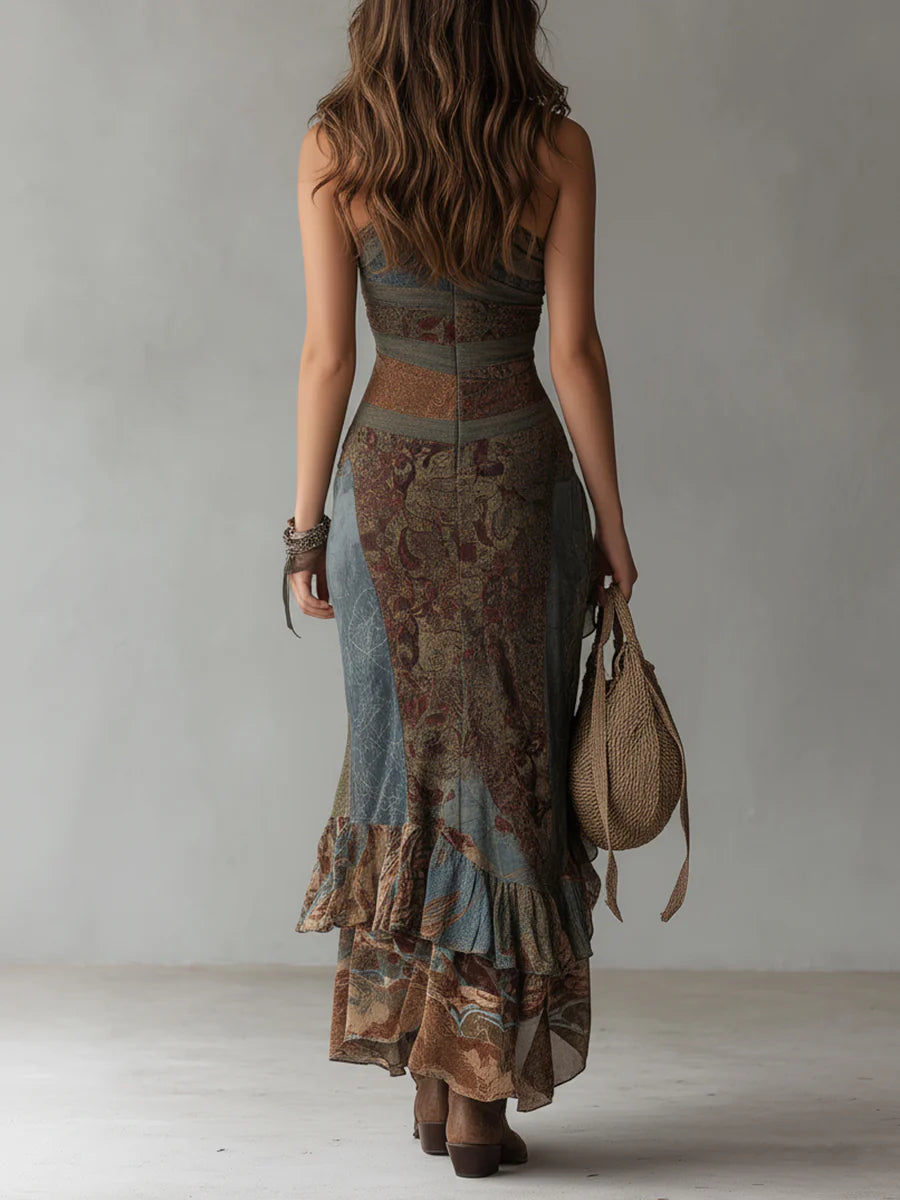OPAL | ONE-SHOULDER FLORAL MAXI DRESS