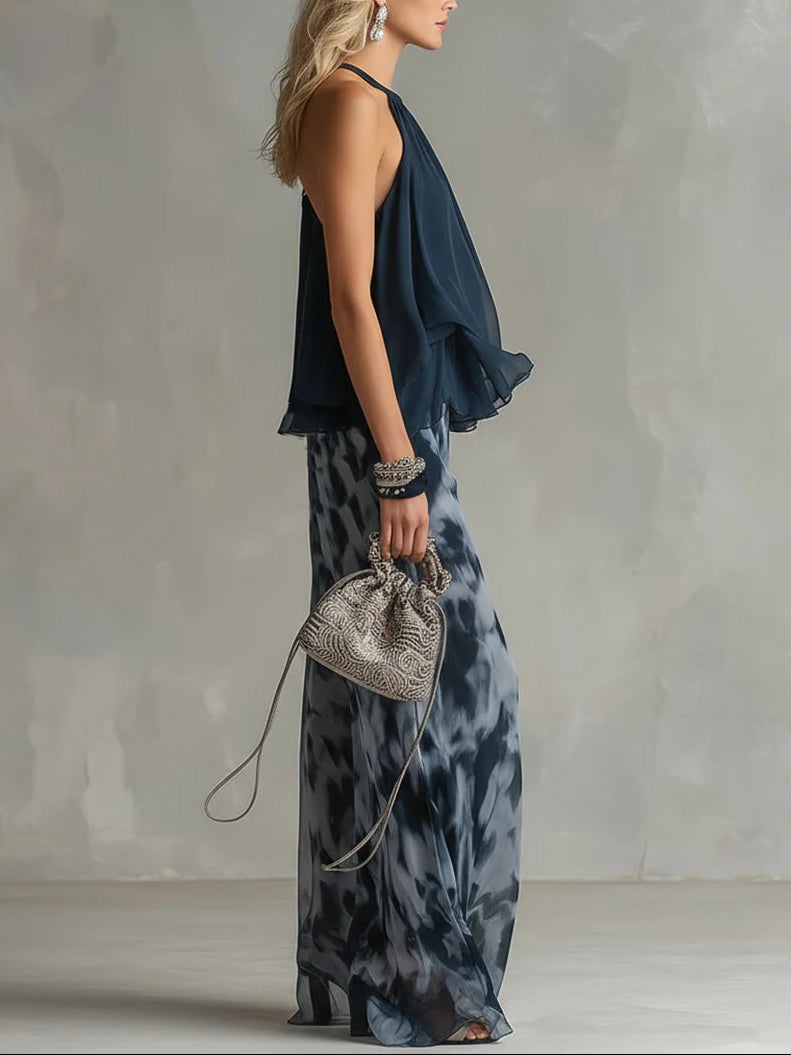 ISLA | RUFFLE TOP AND TIE-DYE TROUSER SET