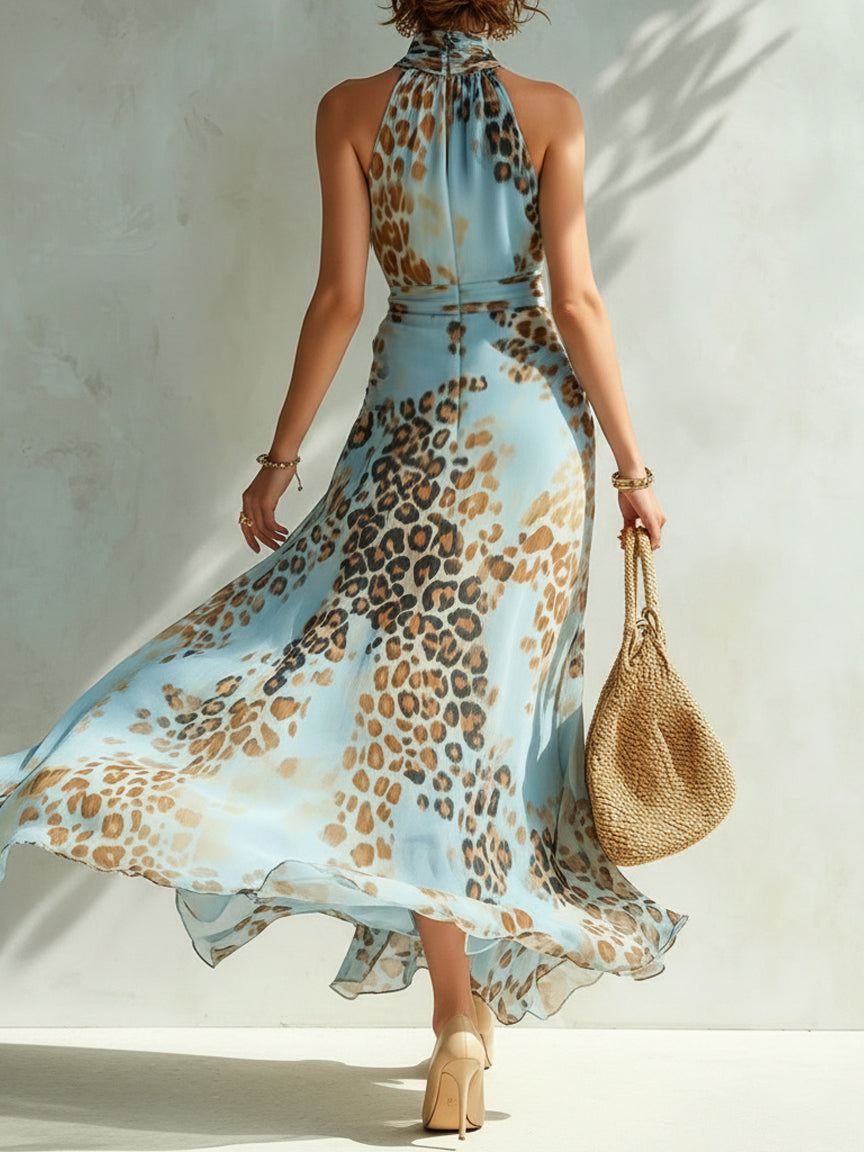 HAZEL | GLAMOUR ANIMAL-PRINT MAXI DRESS