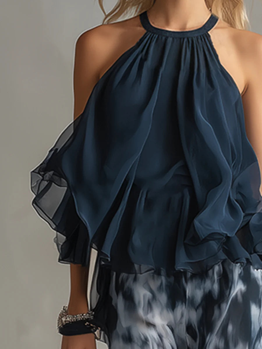 ISLA | RUFFLE TOP AND TIE-DYE TROUSER SET