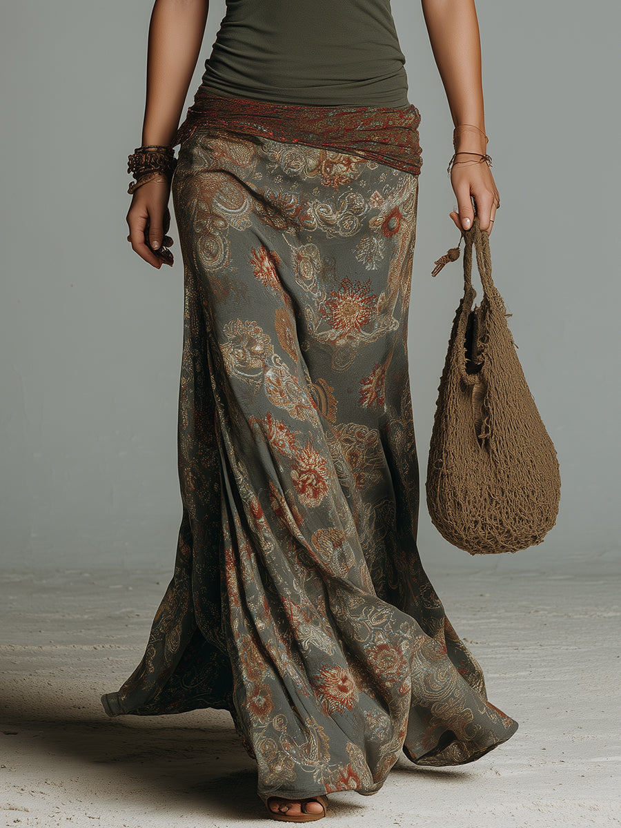 OPHELIA boho keyhole floral maxi dress