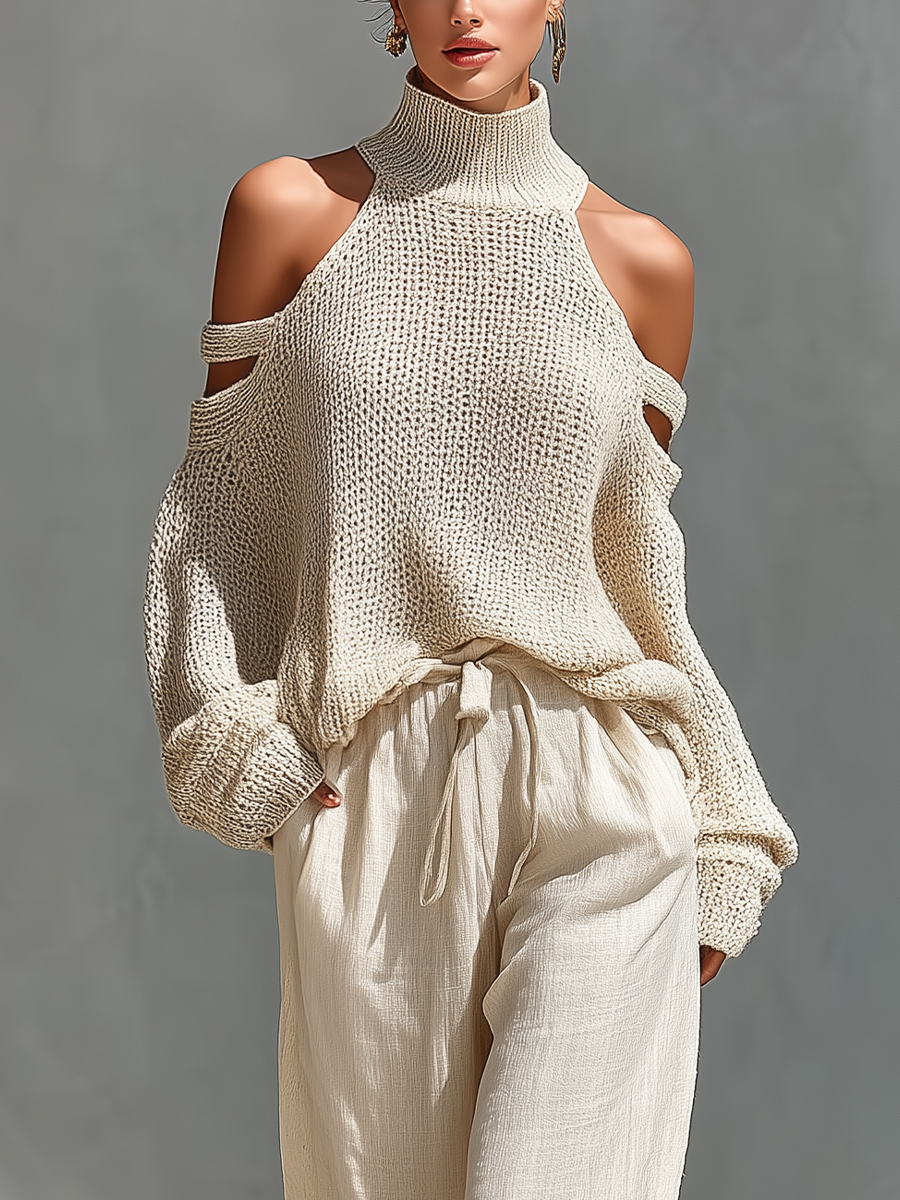 SOPHIE | MINIMAL CHIC COLD-SHOULDER JUMPER SET