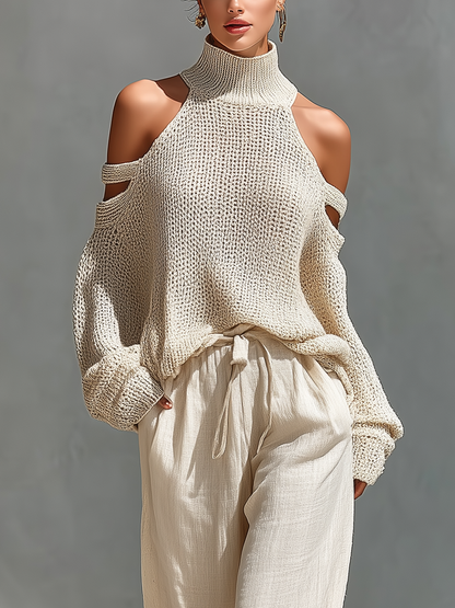 SOPHIE | MINIMAL CHIC COLD-SHOULDER JUMPER SET