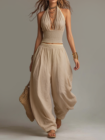 FLORENCE | HALTER TOP AND HAREM TROUSER SET