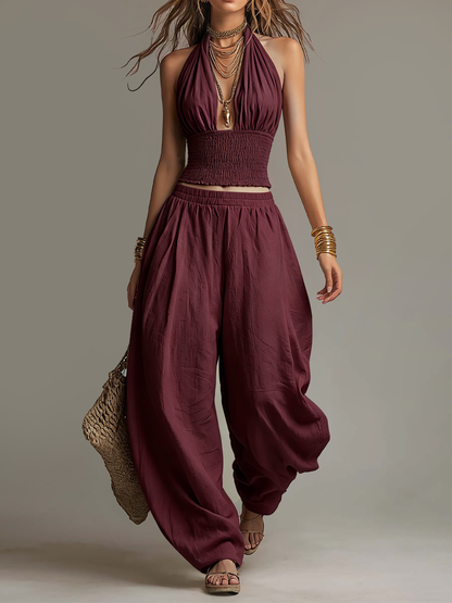 FLORENCE | HALTER TOP AND HAREM TROUSER SET