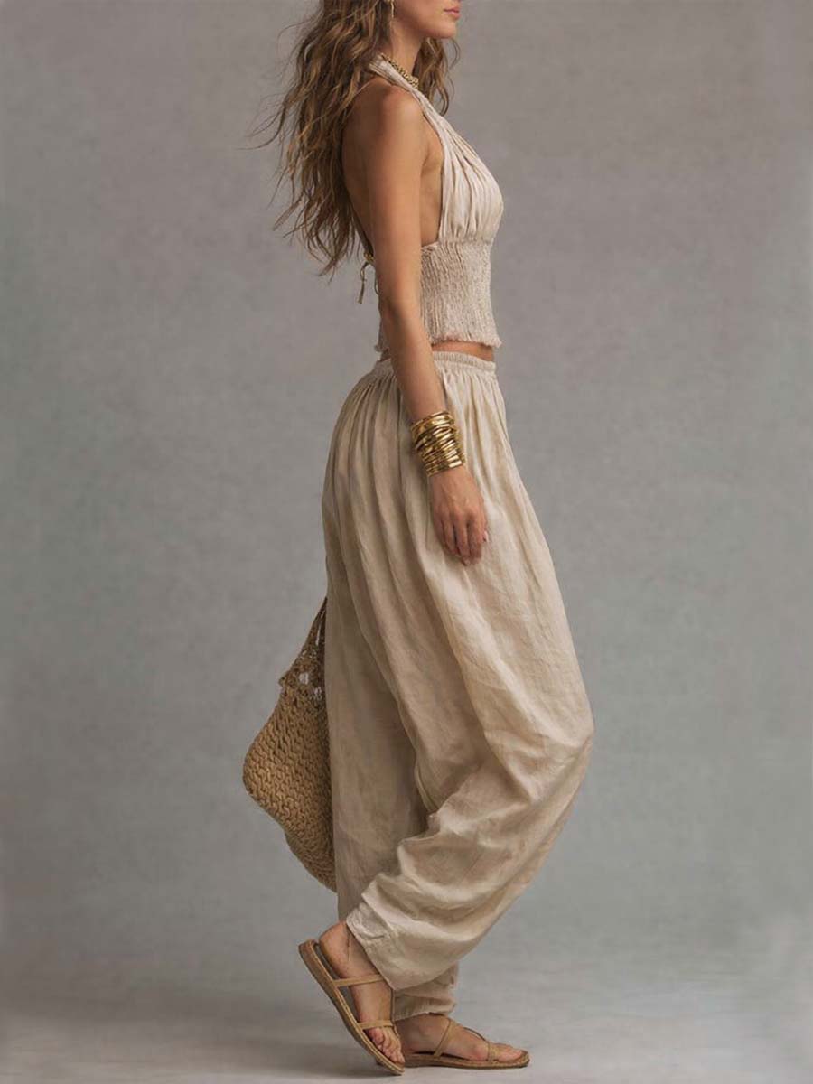 FLORENCE | HALTER TOP AND HAREM TROUSER SET