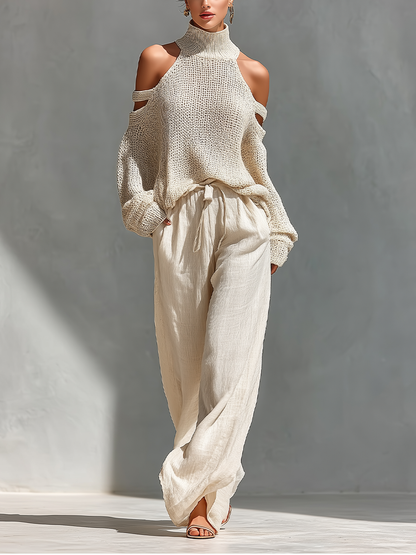 SOPHIE | MINIMAL CHIC COLD-SHOULDER JUMPER SET