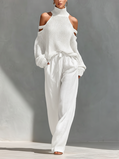 SOPHIE | MINIMAL CHIC COLD-SHOULDER JUMPER SET