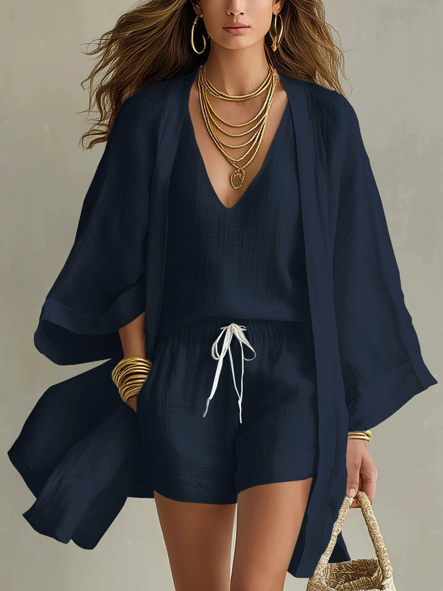 POPPY | THREE-PIECE KIMONO SET