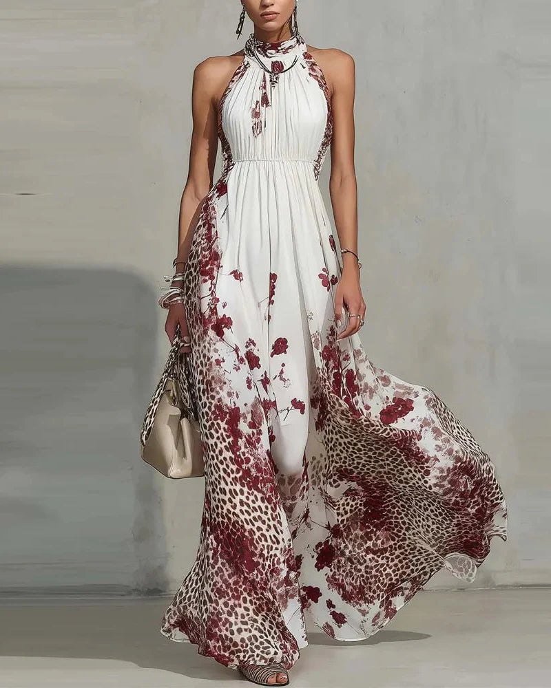 BINDI | FLORAL AND ANIMAL-PRINT MAXI DRESS
