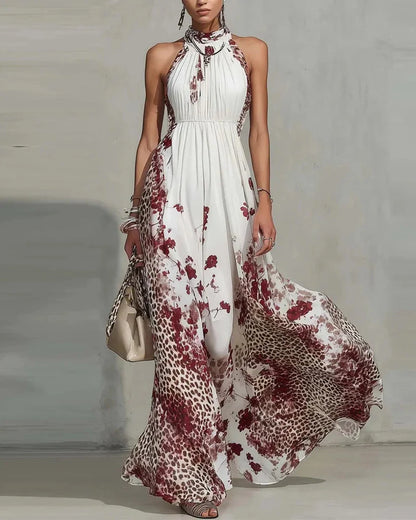 BINDI | FLORAL AND ANIMAL-PRINT MAXI DRESS