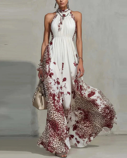 BINDI | FLORAL AND ANIMAL-PRINT MAXI DRESS