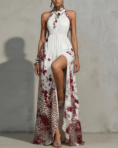 BINDI | FLORAL AND ANIMAL-PRINT MAXI DRESS
