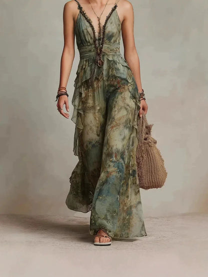 MATILDA boho watercolour tie-dye maxi dress