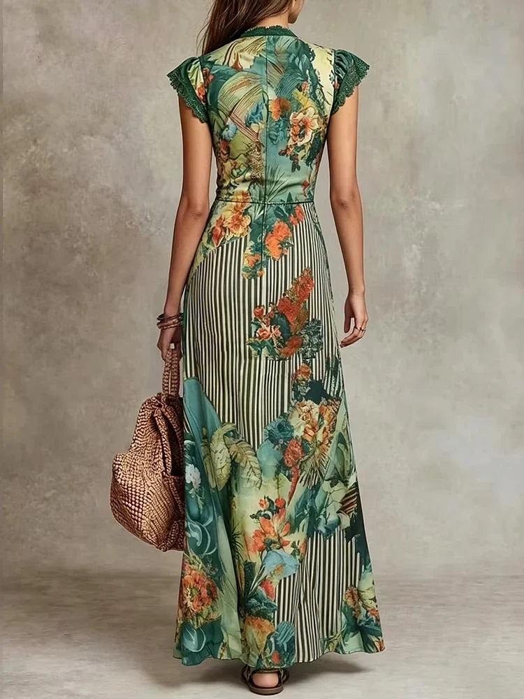 CHLOE | VINTAGE BOHO FLORAL DRESS WITH LACE