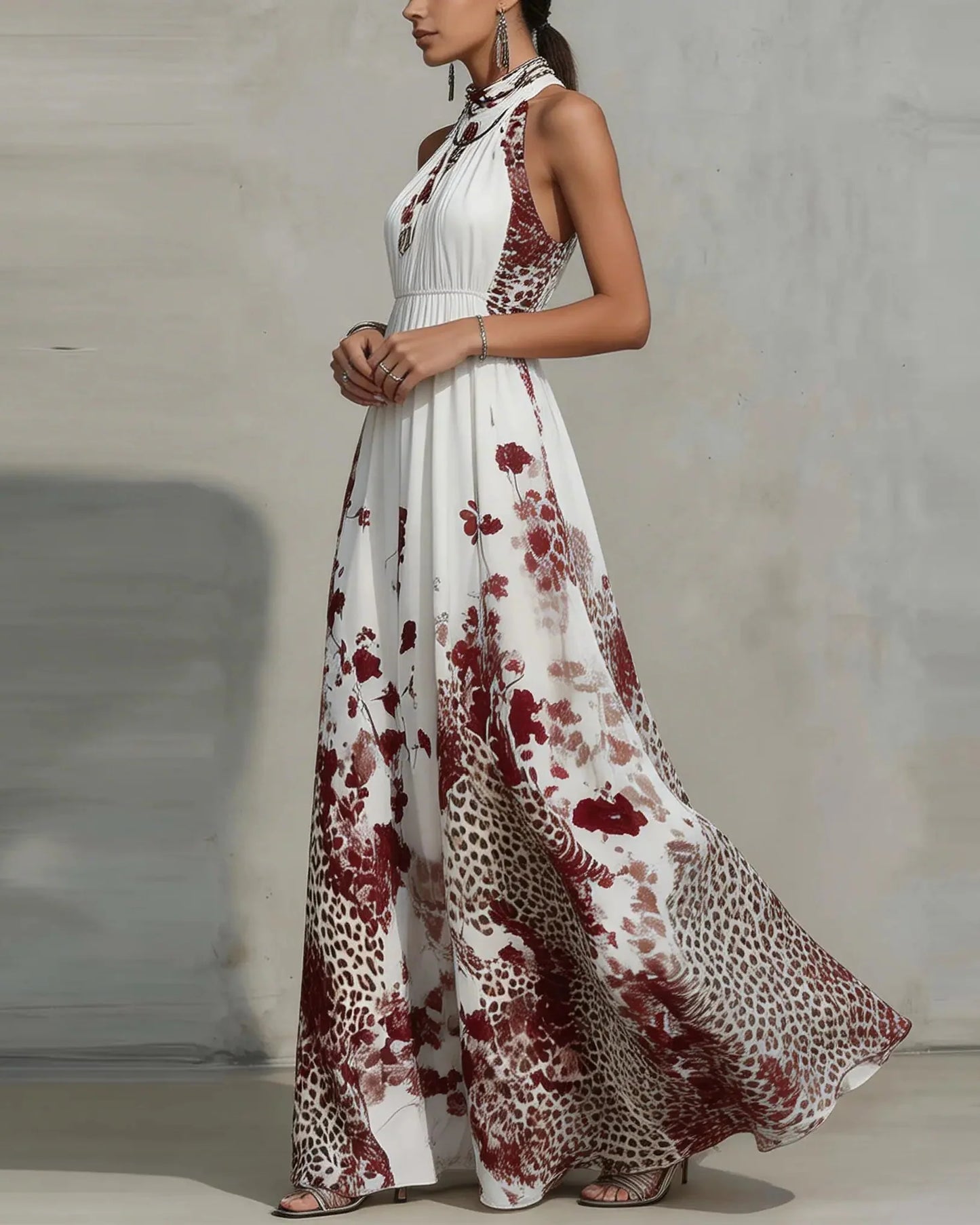 BINDI | FLORAL AND ANIMAL-PRINT MAXI DRESS