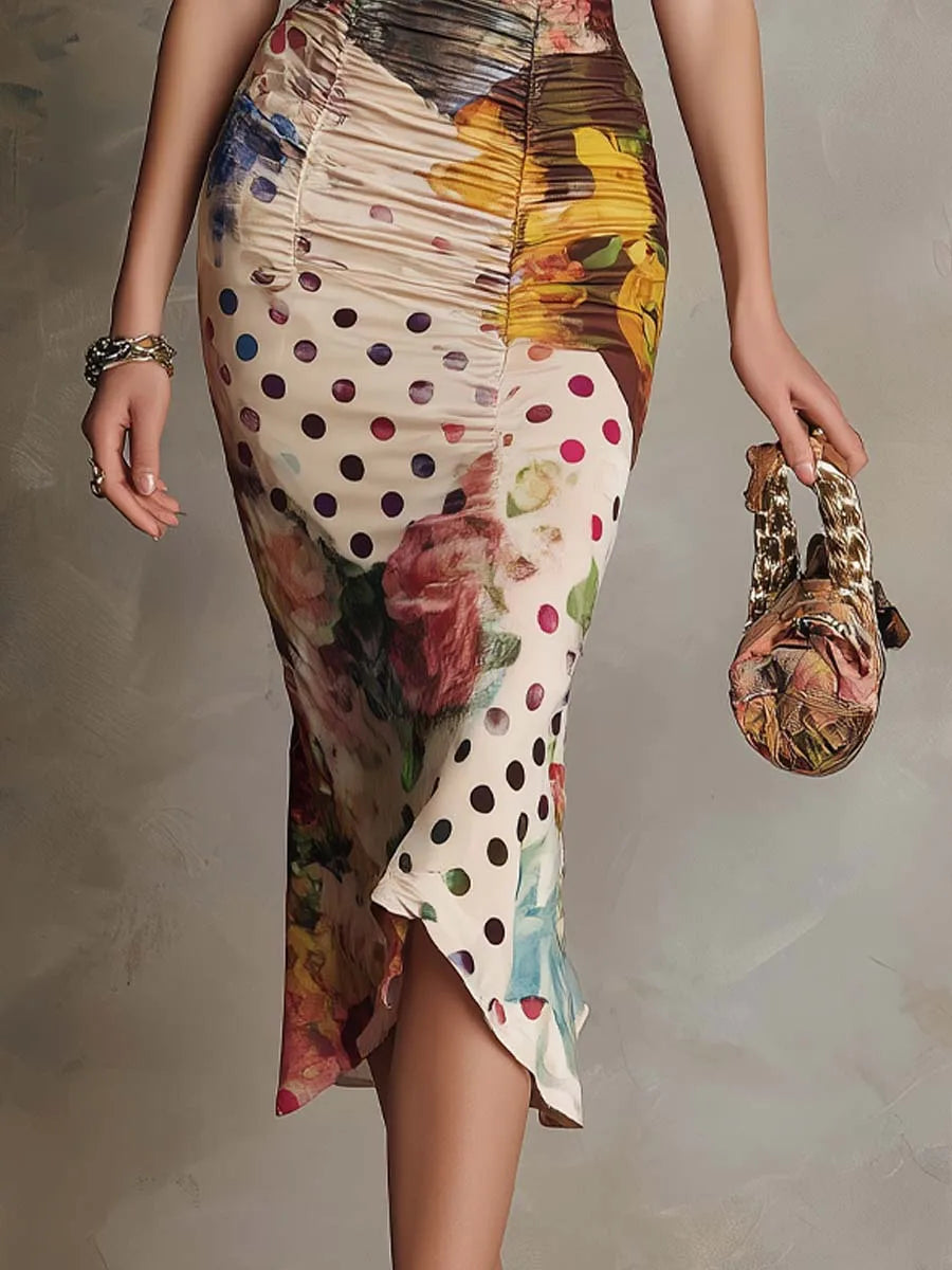 ELLA | VINTAGE PATCHWORK AND LACE MIDI DRESS