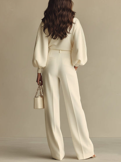 COLETTE ribbed crew-neck and wide-leg trouser set