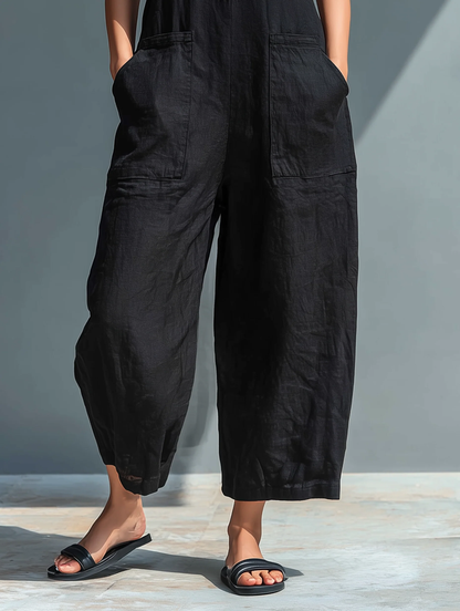 FERN | SLEEVELESS JUMPSUIT WITH POCKETS AND BUTTONS