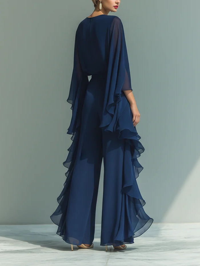 FRANKIE | CASCADING-SLEEVE AND RUFFLE SET