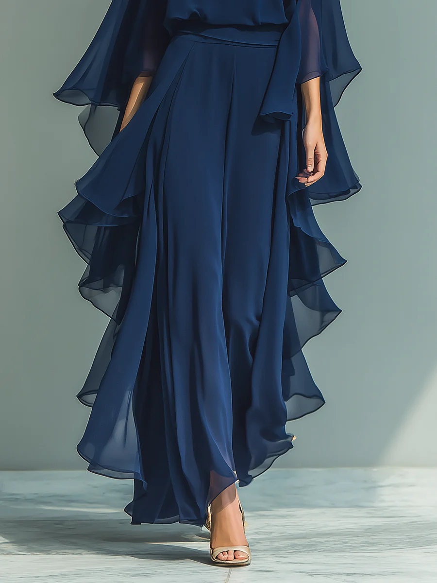 FRANKIE | CASCADING-SLEEVE AND RUFFLE SET