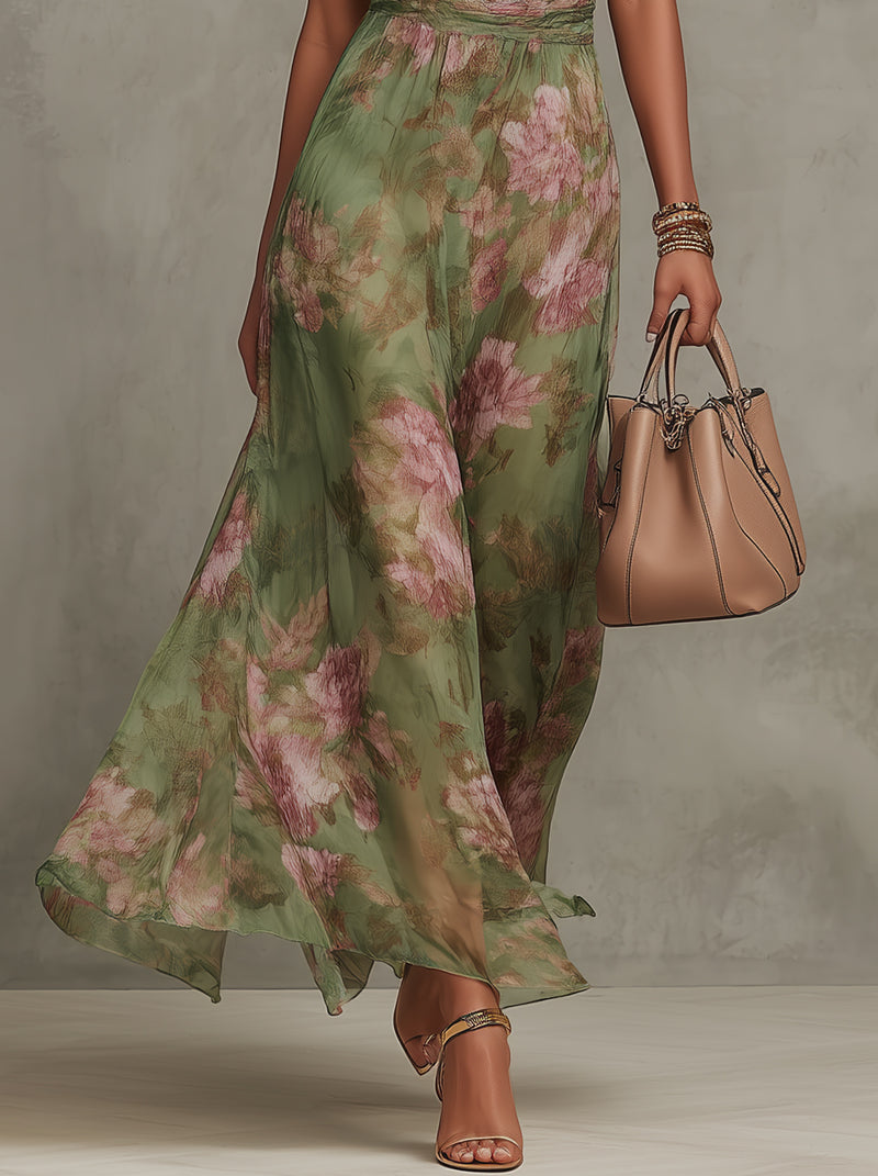 SCARLETT | FLORAL HALTER-NECK MAXI DRESS