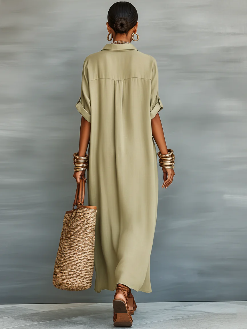 MARLOWE | BUTTONED MAXI SHIRT DRESS