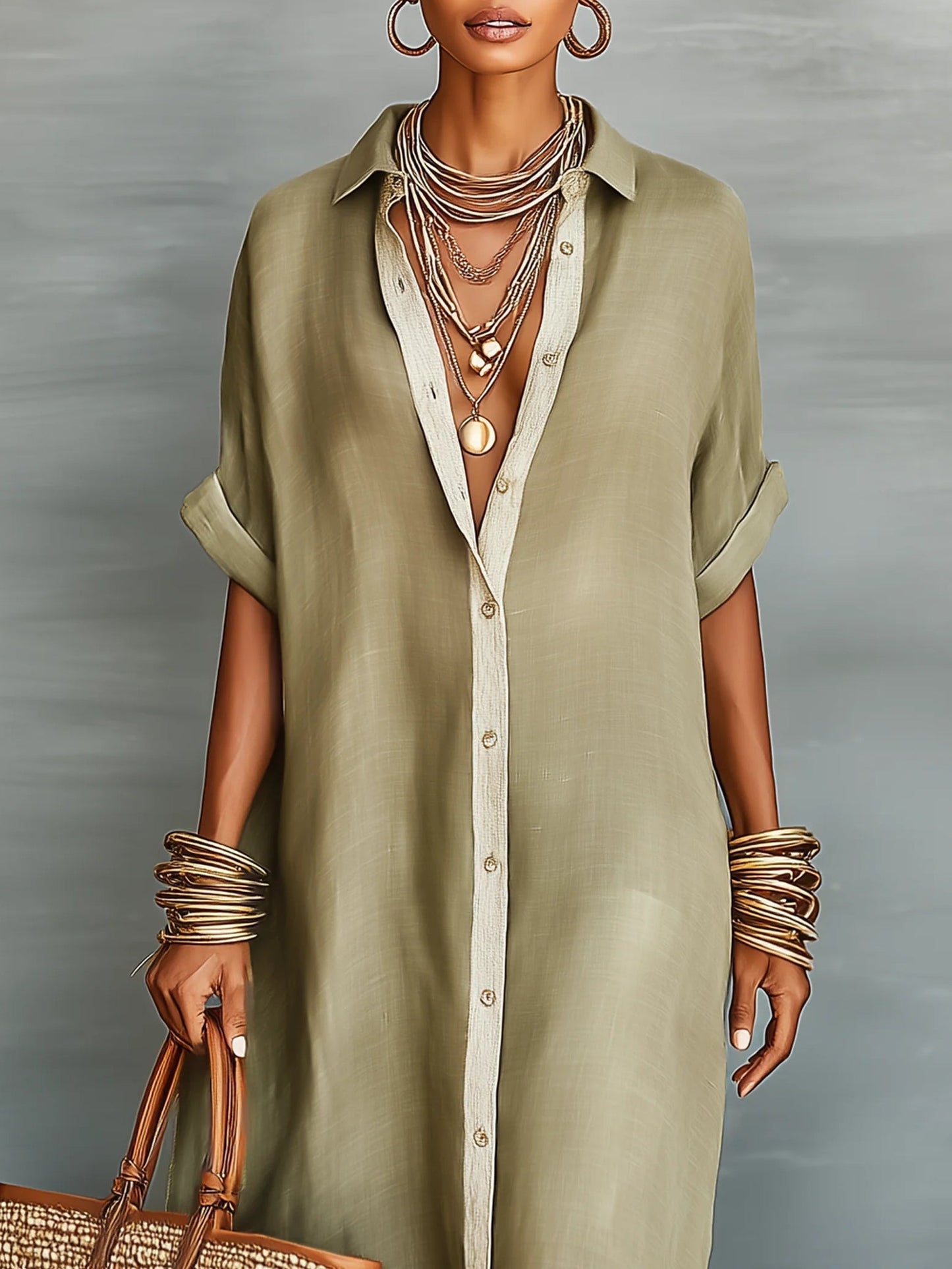 MARLOWE | BUTTONED MAXI SHIRT DRESS