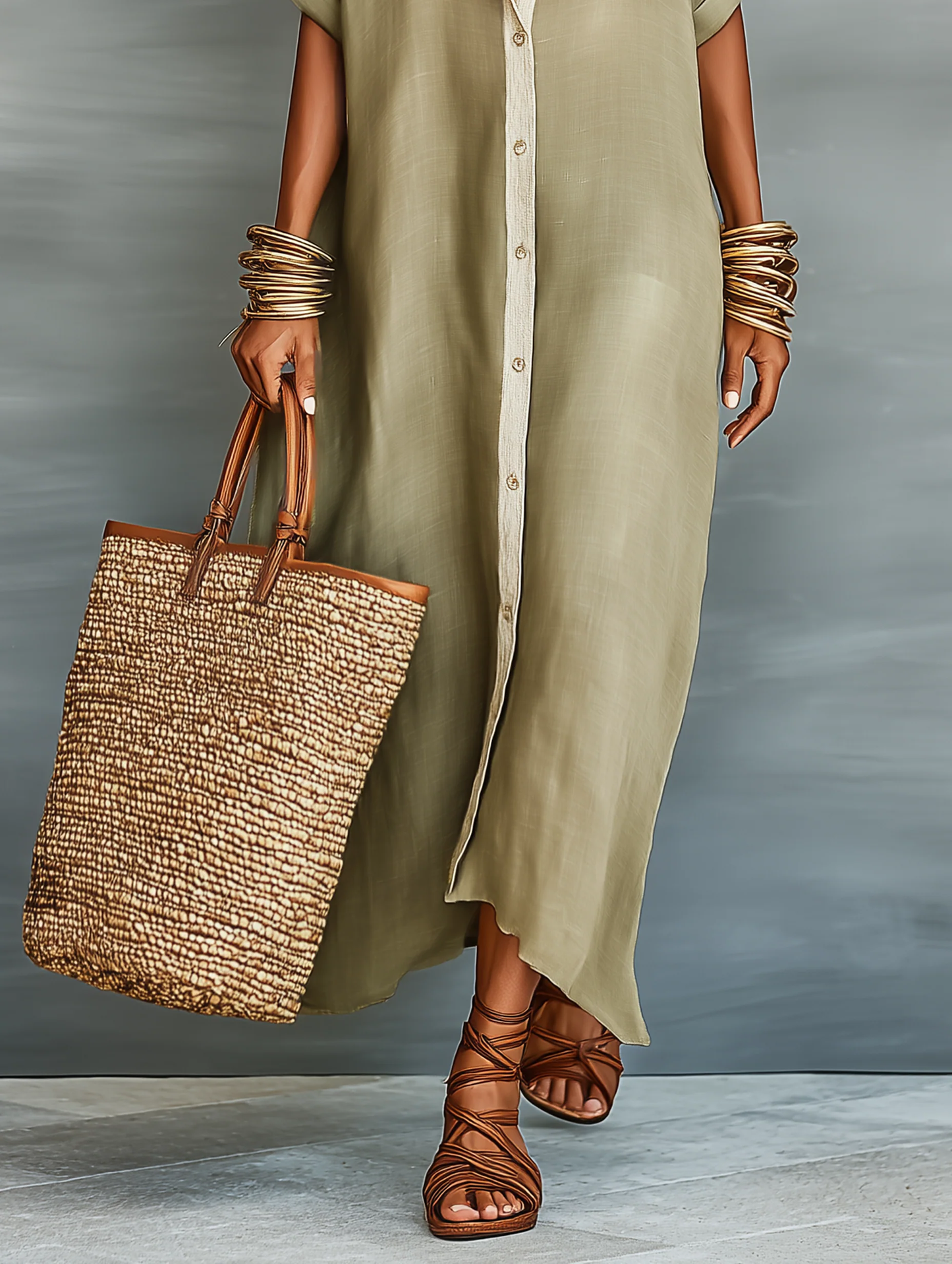 MARLOWE | BUTTONED MAXI SHIRT DRESS
