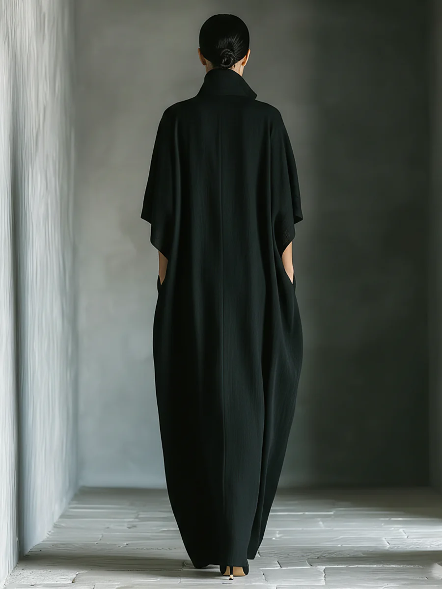 HATTIE | OVERSIZED V-NECK MAXI DRESS WITH KIMONO SLEEVES