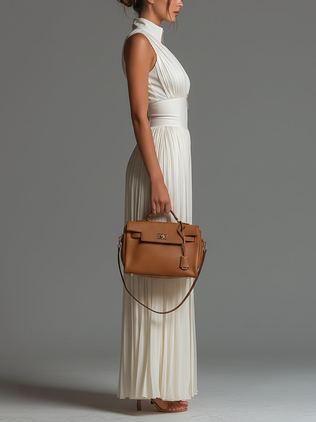 SADIE | PLEATED JUMPSUIT WITH ZIP AND WAISTBAND