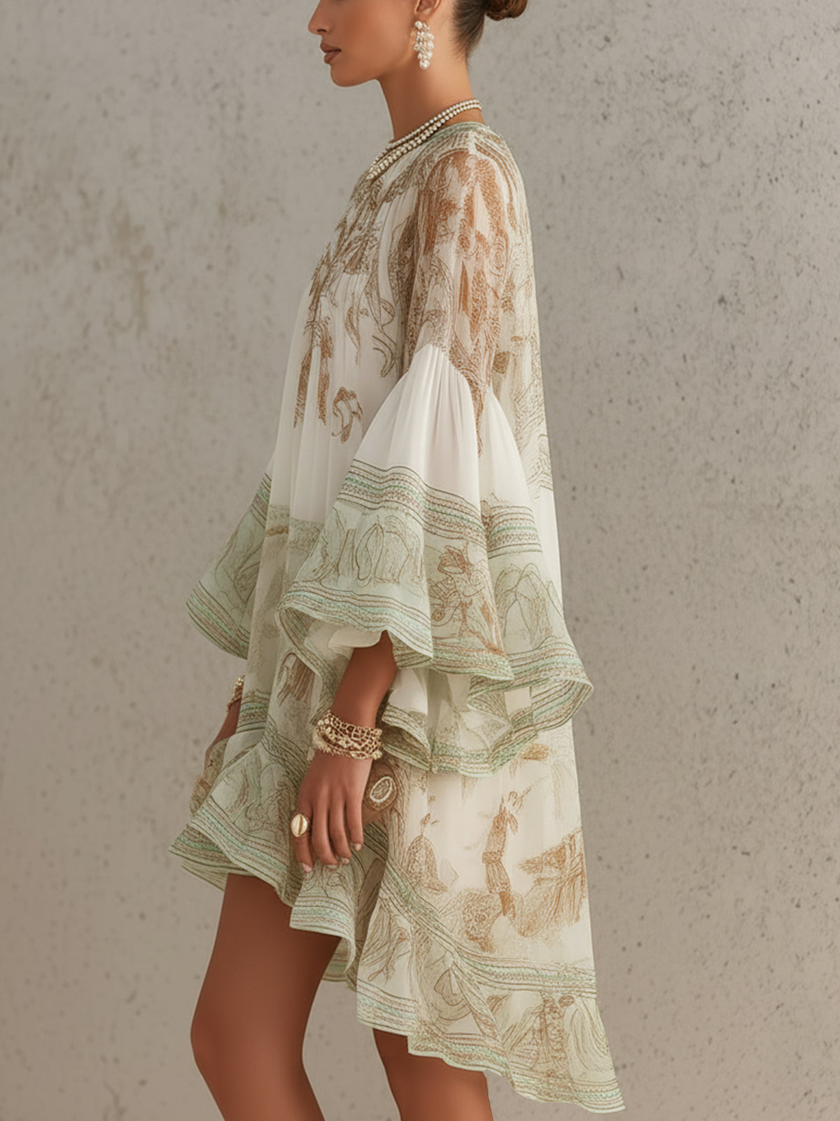 NINA | ORIENTAL-PRINT MINI DRESS