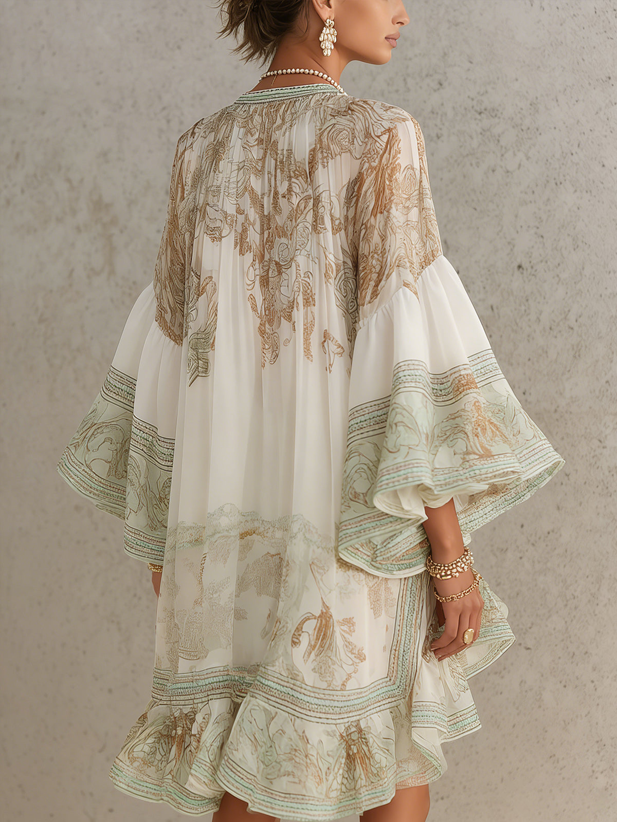 NINA | ORIENTAL-PRINT MINI DRESS