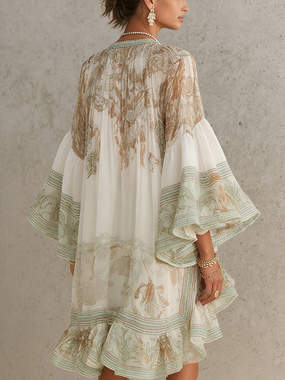 NINA | ORIENTAL-PRINT MINI DRESS