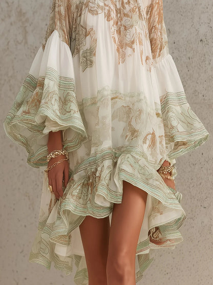 NINA | ORIENTAL-PRINT MINI DRESS