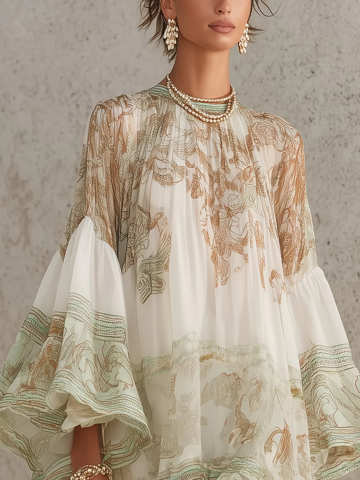 NINA | ORIENTAL-PRINT MINI DRESS