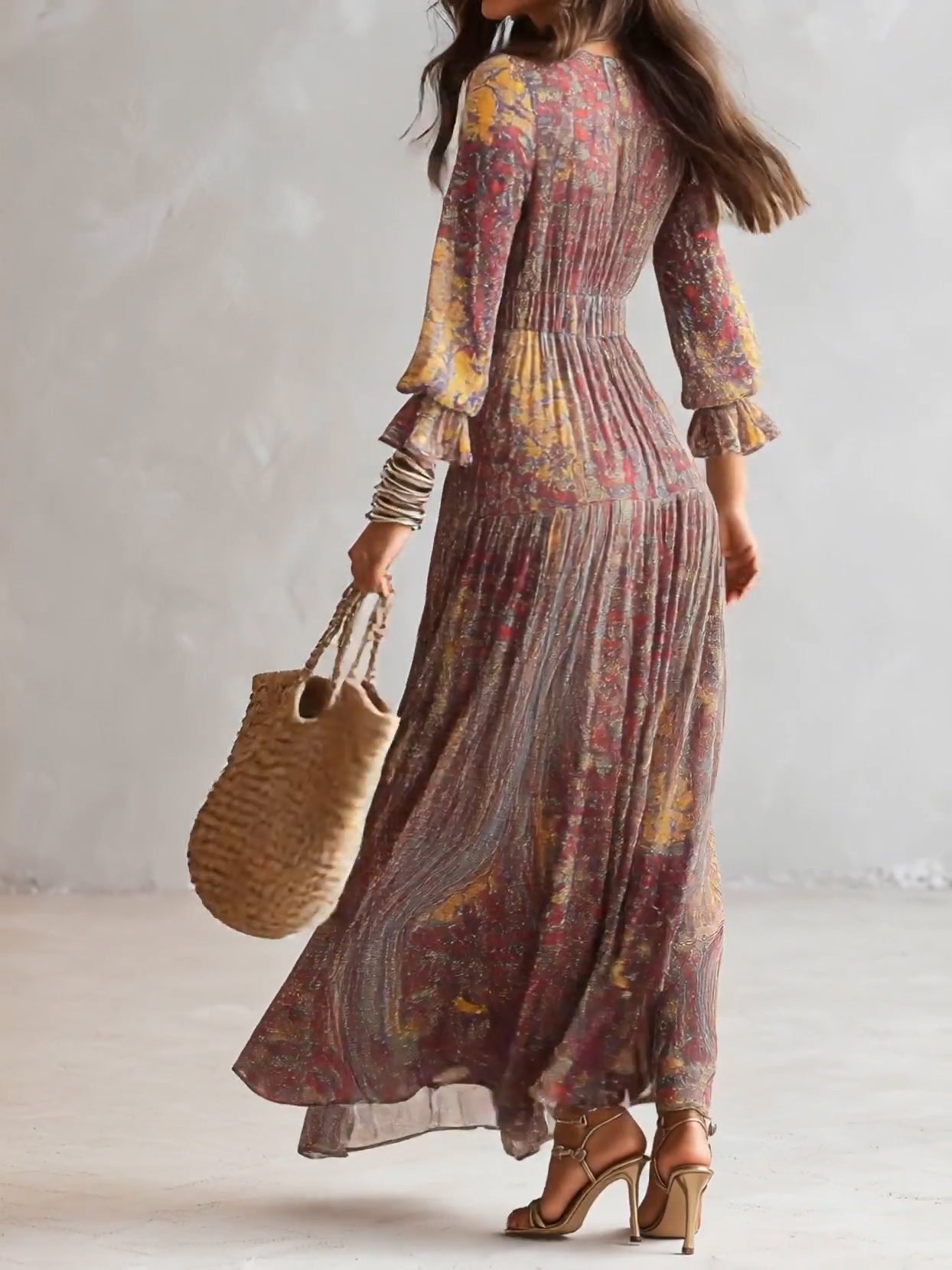 JORJA | PAISLEY MAXI DRESS WITH WAIST TIE