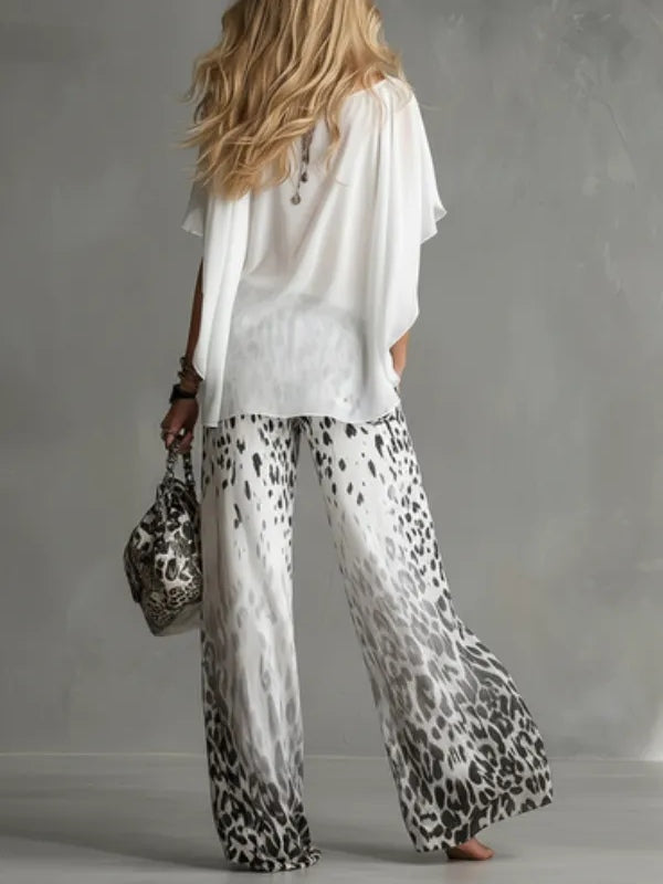 JOSEPHINE | BOHO CHIC ANIMAL-PRINT TOP AND TROUSER SET