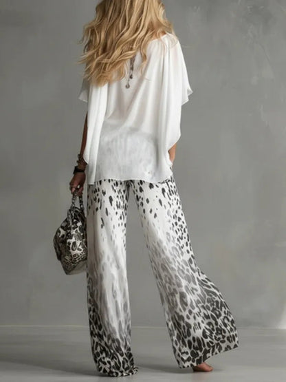JOSEPHINE | BOHO CHIC ANIMAL-PRINT TOP AND TROUSER SET
