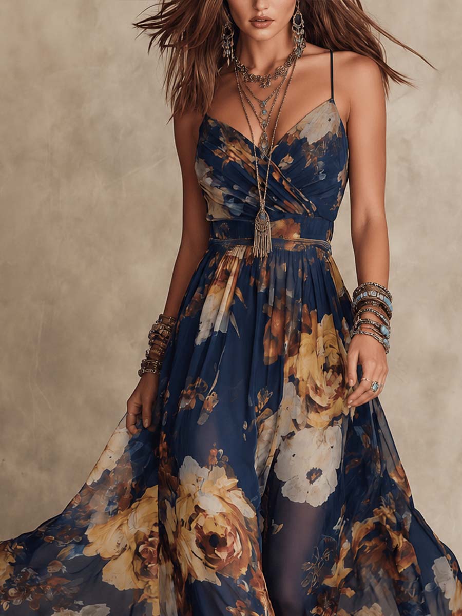 CHARLOTTE | ROMANTIC BOHO FLORAL MAXI DRESS