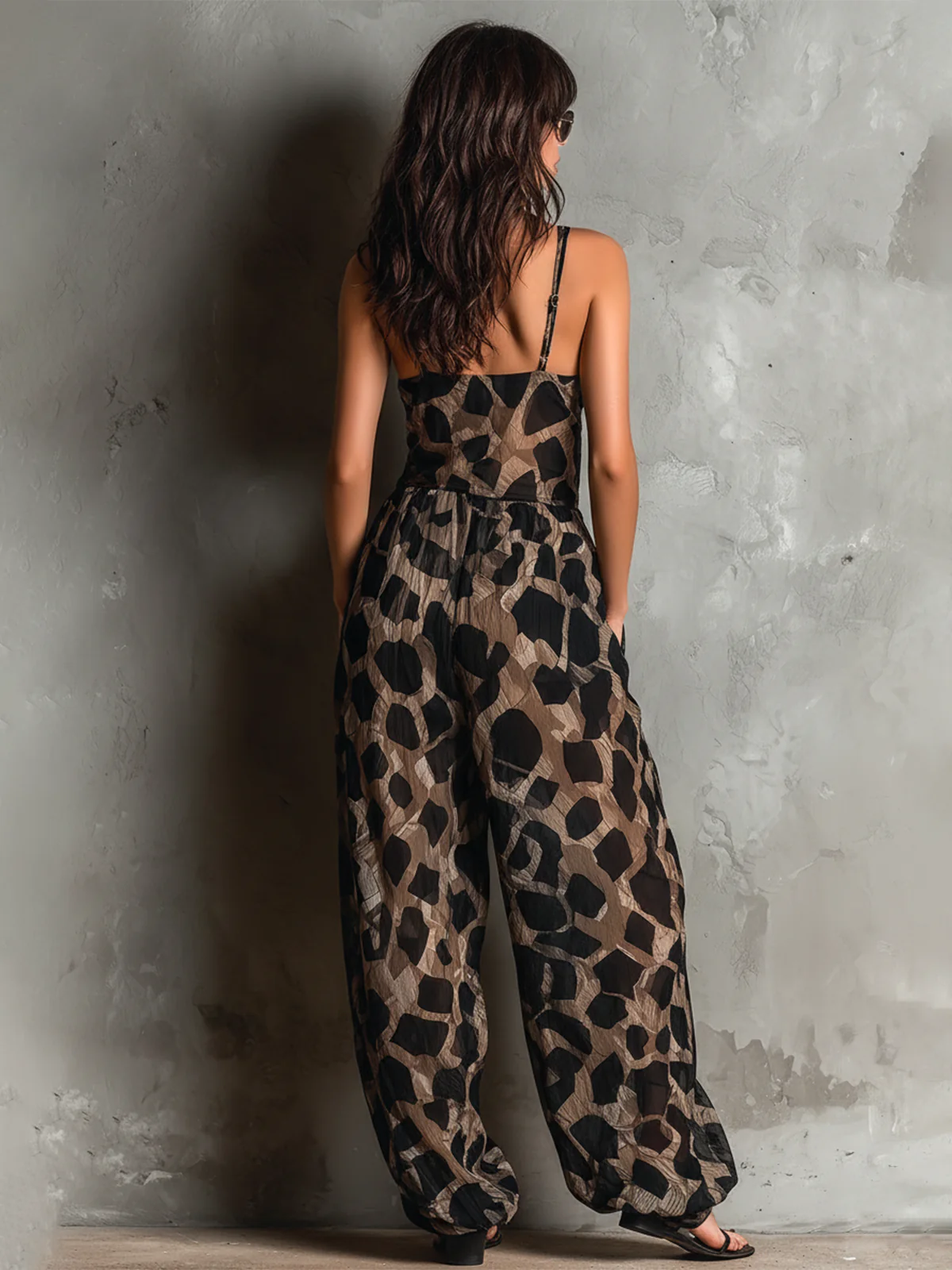 AVA | BOHO ANIMAL-PRINT WIDE-LEG JUMPSUIT