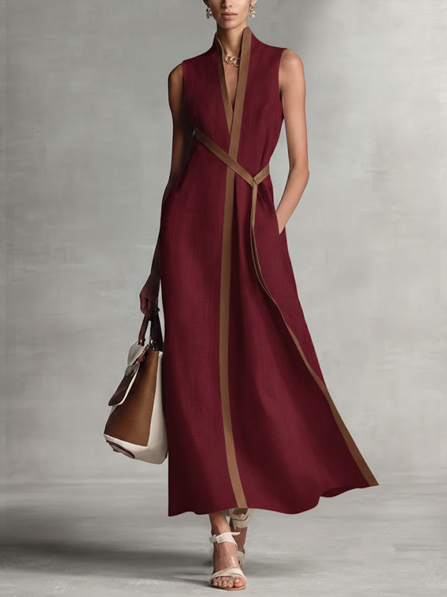 SKYE | MAXI DRESS WITH CONTRAST PIPING