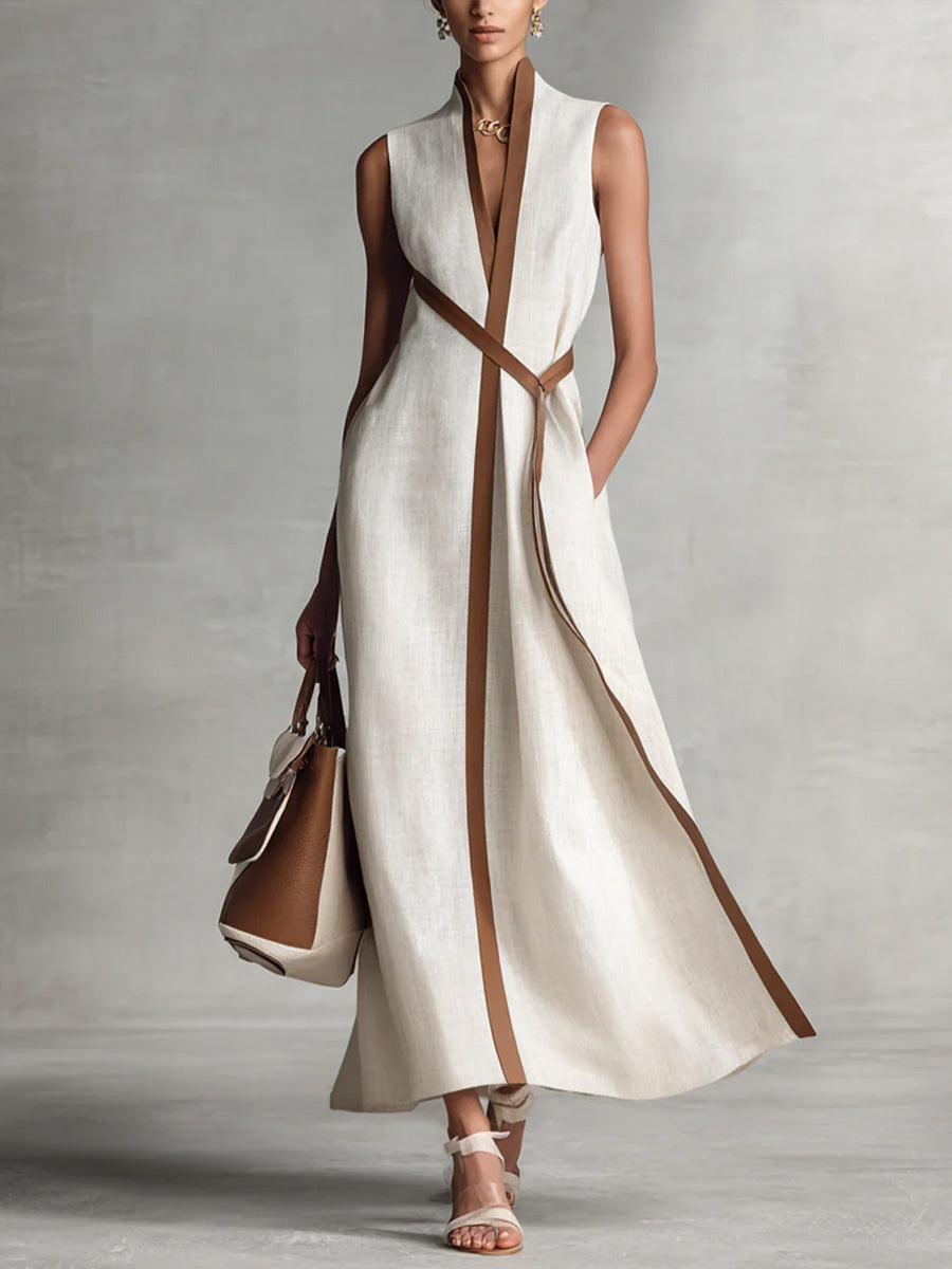 SKYE | MAXI DRESS WITH CONTRAST PIPING