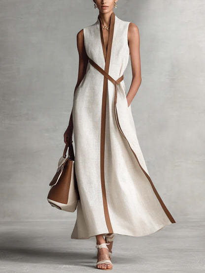 SKYE | MAXI DRESS WITH CONTRAST PIPING