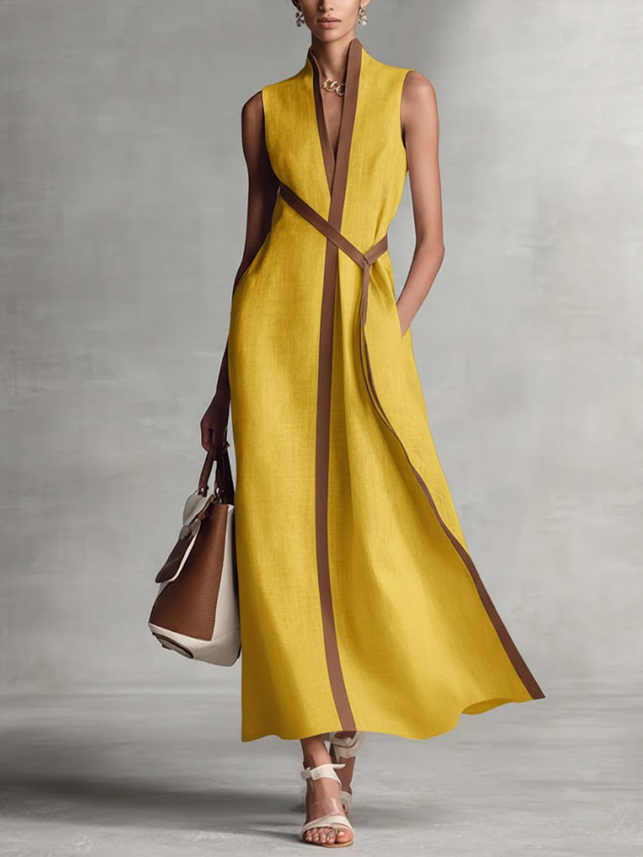 SKYE | MAXI DRESS WITH CONTRAST PIPING
