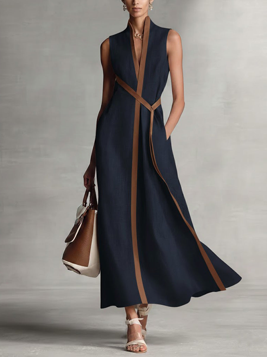 SKYE | MAXI DRESS WITH CONTRAST PIPING