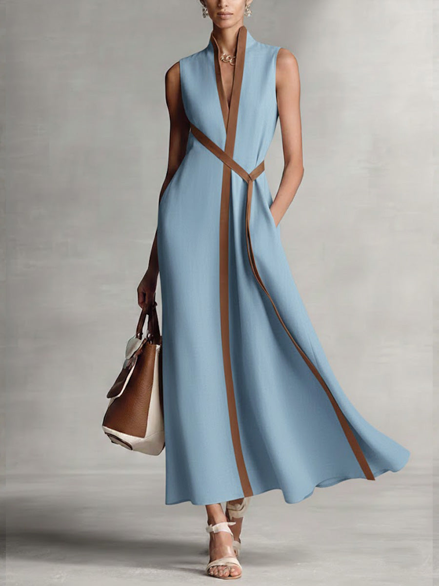 SKYE | MAXI DRESS WITH CONTRAST PIPING