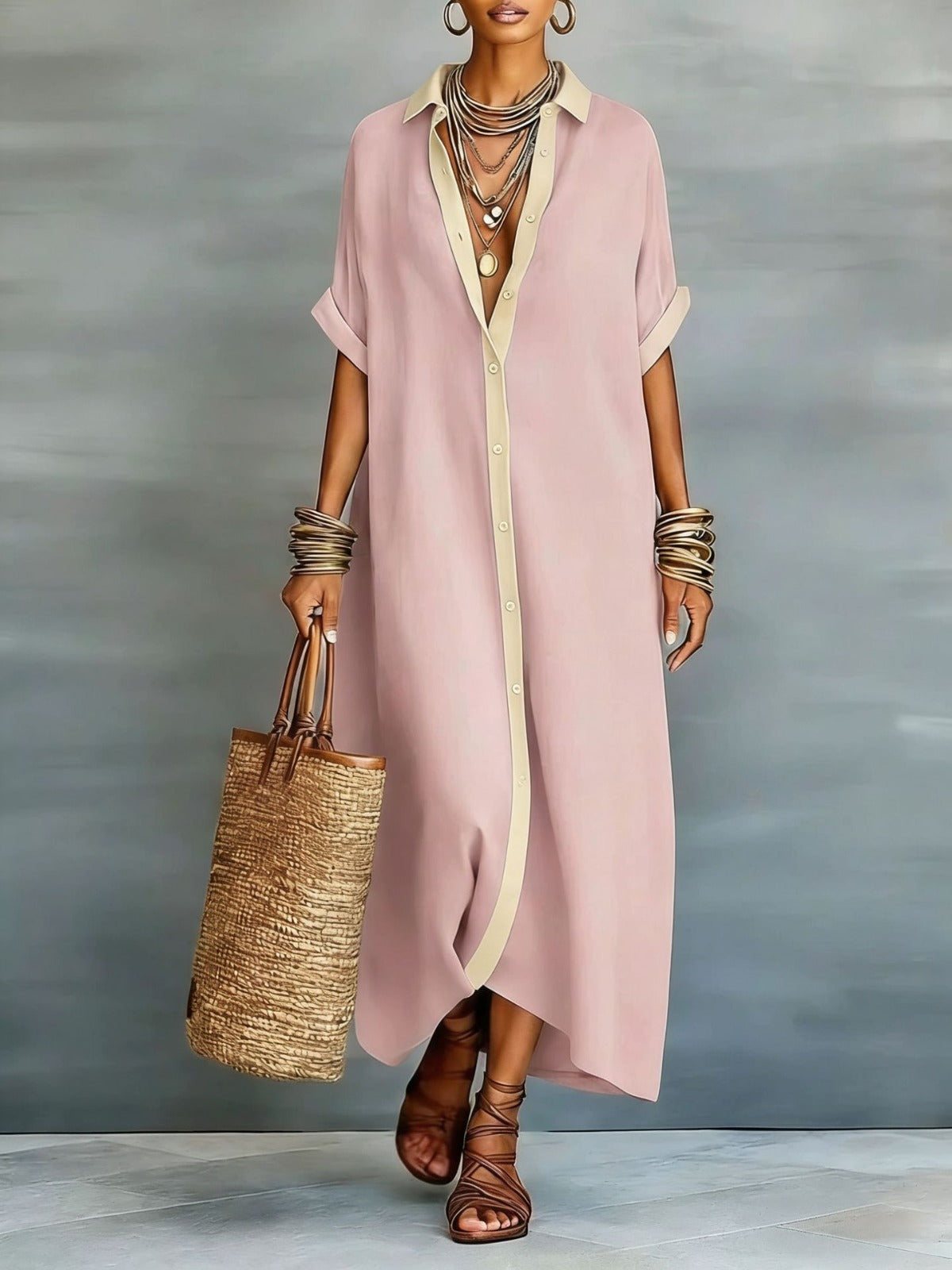 MARLOWE | BUTTONED MAXI SHIRT DRESS